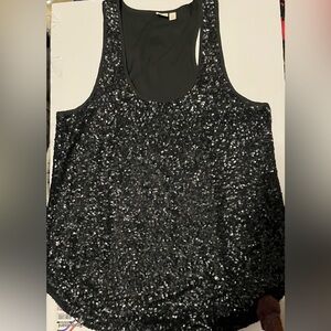 Gap Black sequin racer back tank top Size medium